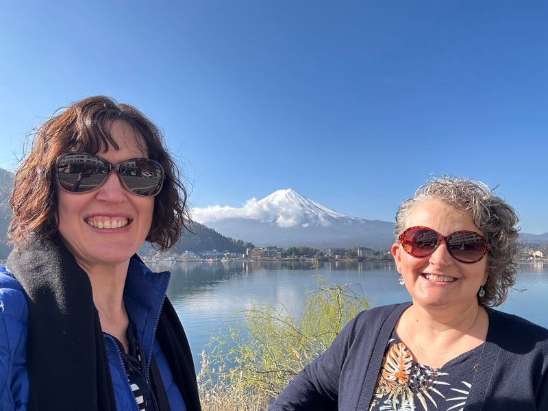 Rebecca and Leanne visit Mt Fuji (photo taken by Rebecca on tour)