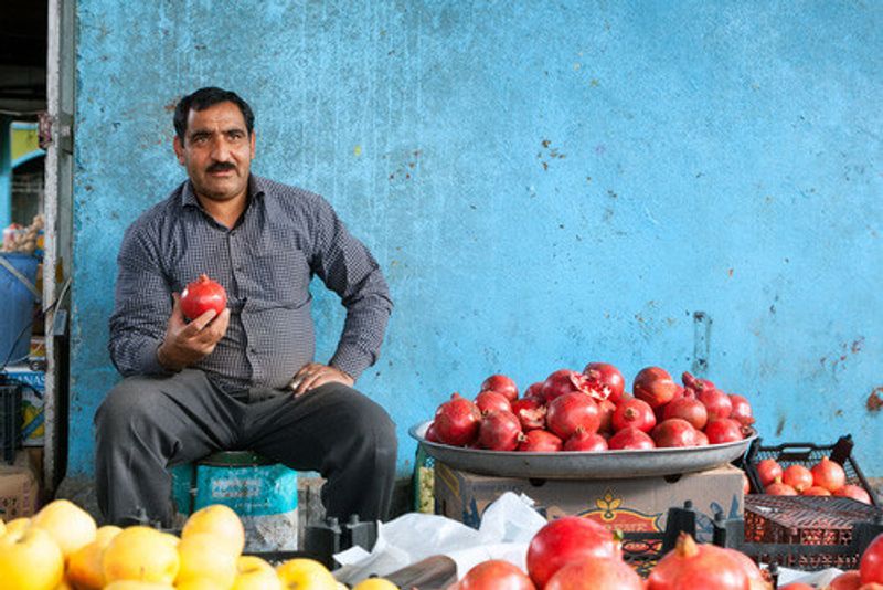 A local Iranian pomegranate seller.