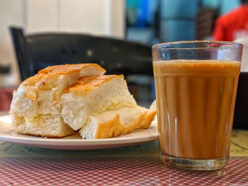 Chai and Bun Maska in Lucknow, Uttar Pradesh, India.