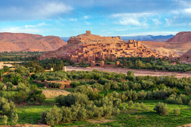 View of Ksar of Ait Ben Haddou, a UNESCO World Heritage Site.