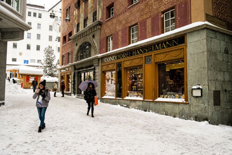 Cafe Hanselmann in St Moritz, Switzerland.