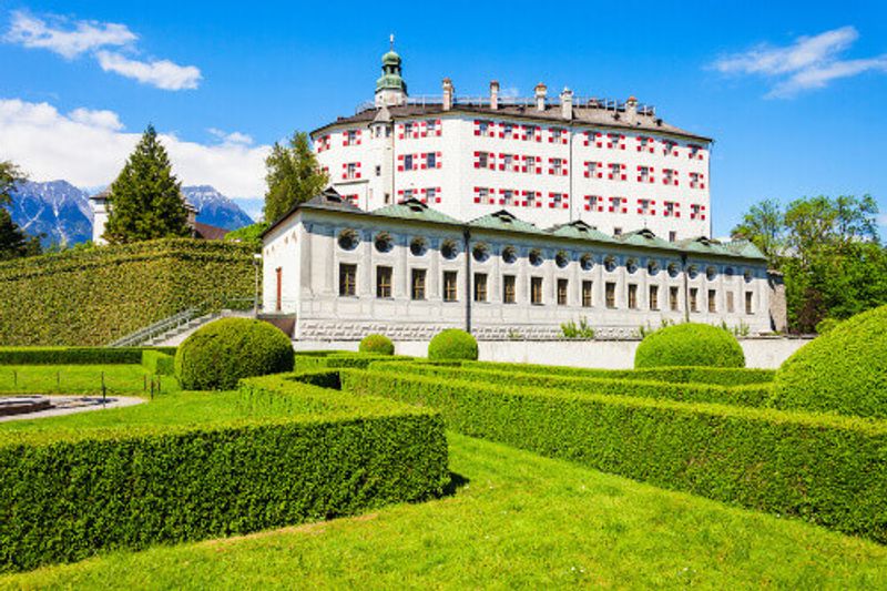 Ambras Castle or Schloss Ambras Innsbruck, is viewed by visitors year round.