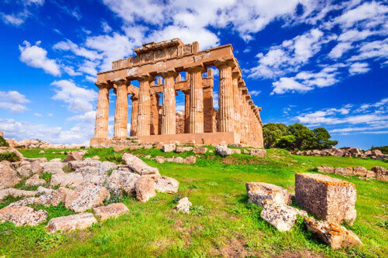 The Temple of Hera is an ancient Greek ruin and is a sample of doric architecture.