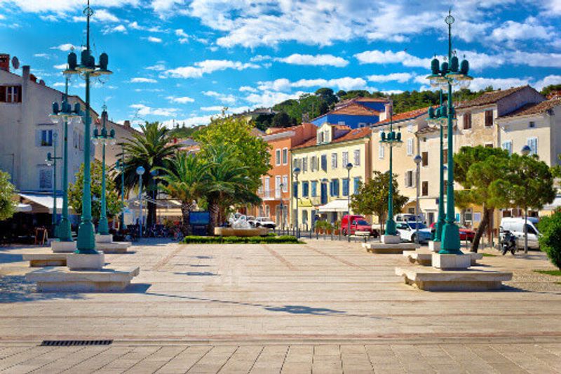 Mali Losinj square colourful architecture in Dalmatia CroatiaMali Losinj Square with colourful architecture in Dalmatia.