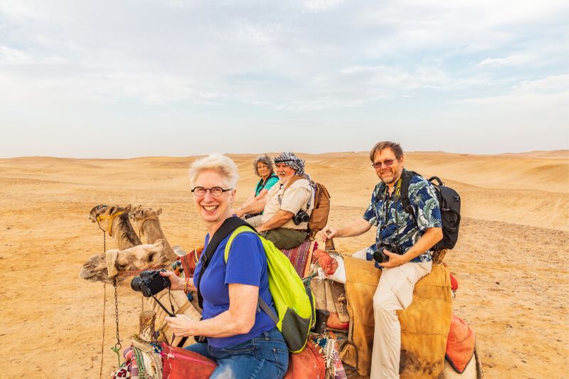 Camel riding tours is one of the best ways to explore the Great Pyramids of Giza