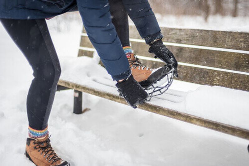 Navigating slippery roads with anti-slip traction accessories are essential.