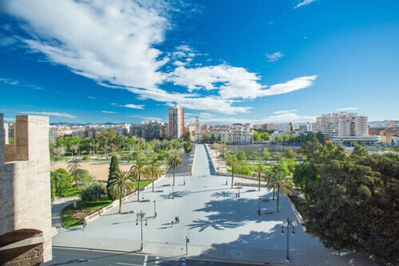 Turia Gardens Park in Valencia, Spain.