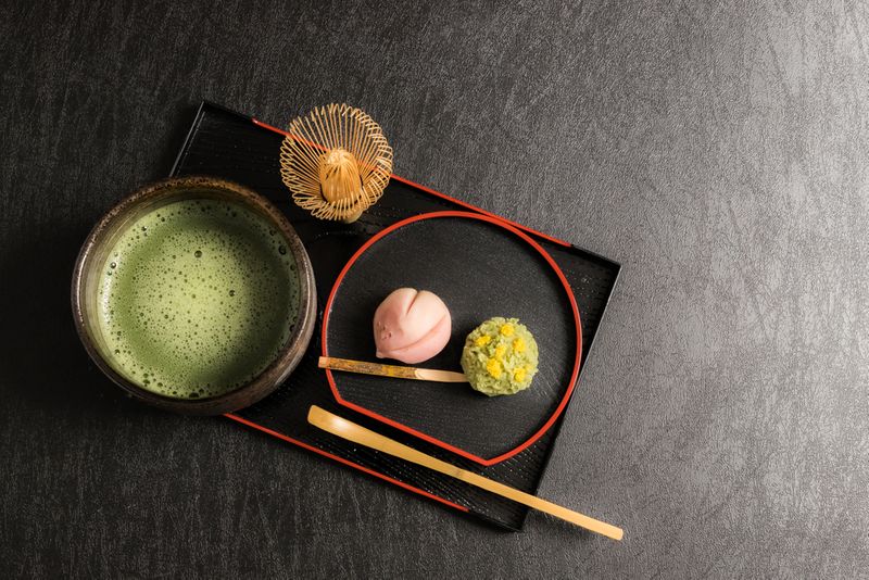 Matcha tea and wagashi (Japanese sweets) are a time-honoured tradition.