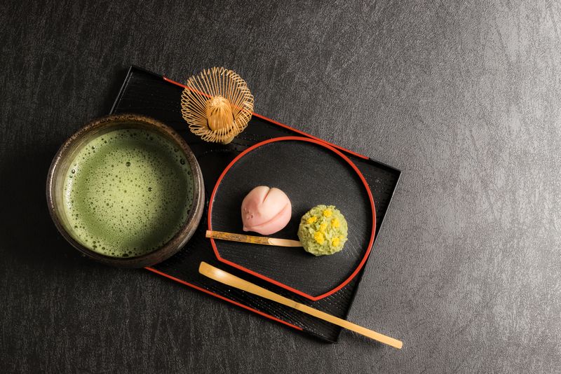 Matcha tea and wagashi (Japanese sweets) are a time-honoured tradition.