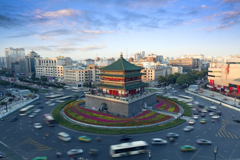 The historical Xi'an Bell Tower is a must-see.