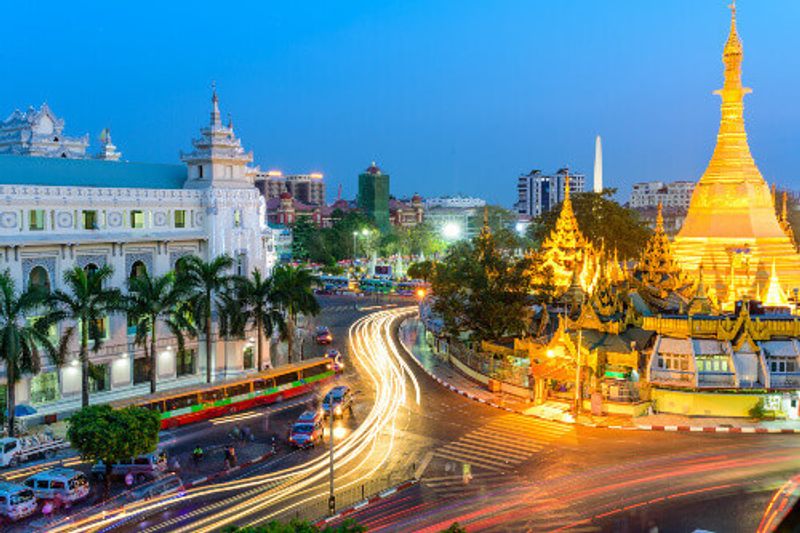 Sule Pagoda is a Burmese stupa located in heart of downtown Yangon.