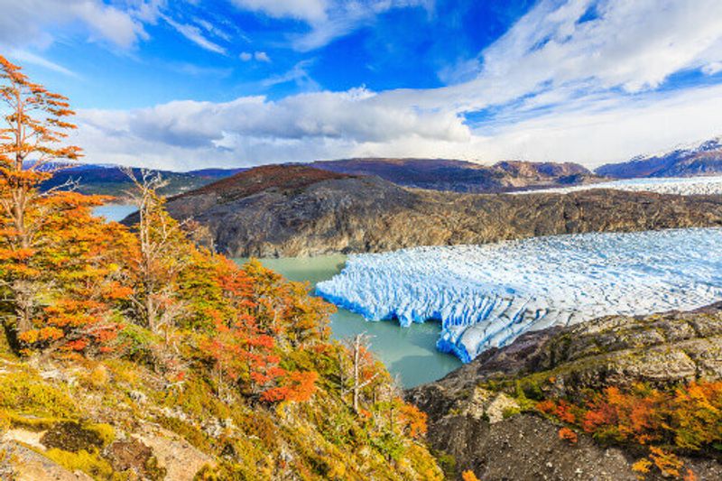 Lake Grey in Torres Del Paine National Park, Chile.