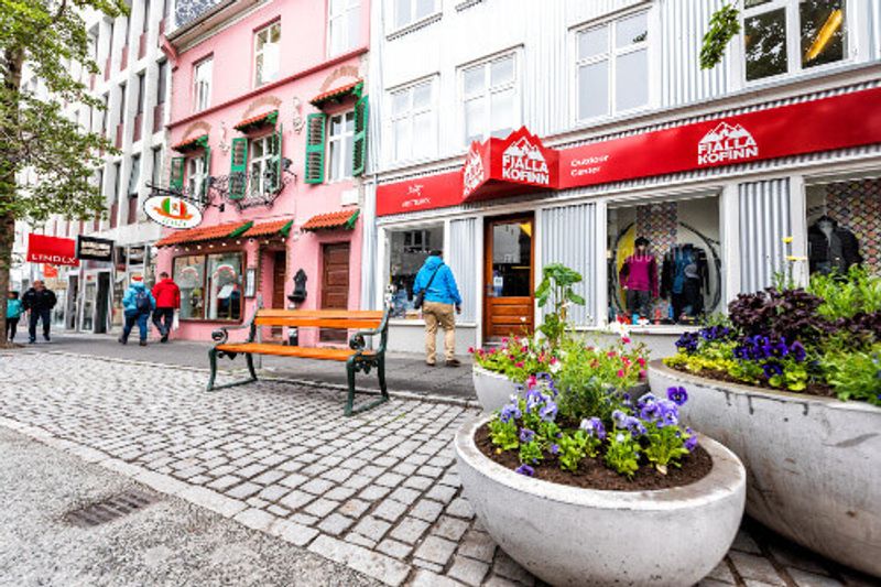 Fjalla Kofinn, an outdoor shopping centre  in the downtown capital city of Reykjavik.