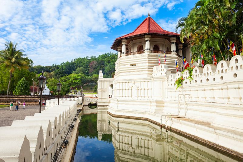 The Temple of the Sacred Tooth Relic, a major Buddhist Temple in Kandy.