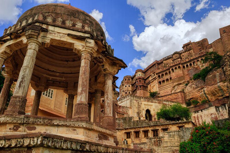 An external view of the Mehrangarh Fort in Rajasthan.