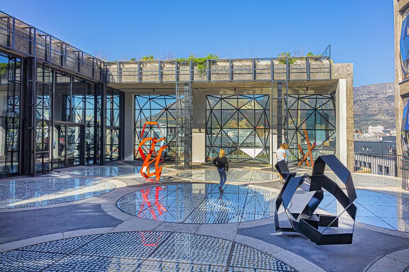 The Zeitz MOCAA rooftop with art sculptures.