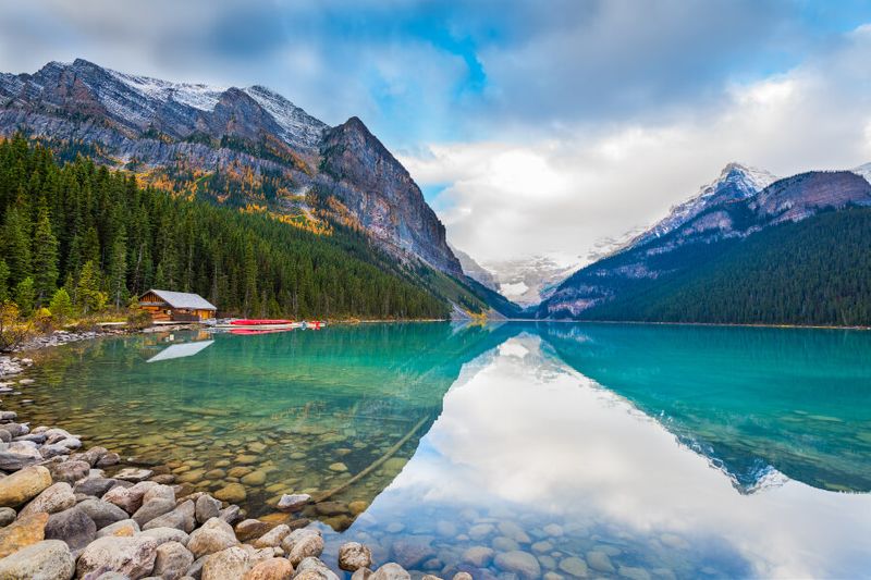 The iconic Lake Louise, situated in the picturesque Banff National Park