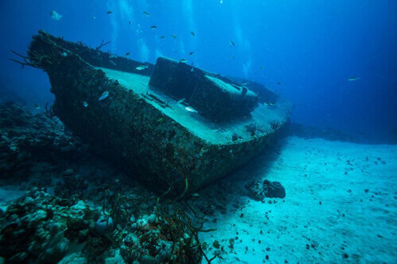 A historic shipwreck in the Bay of Pigs.