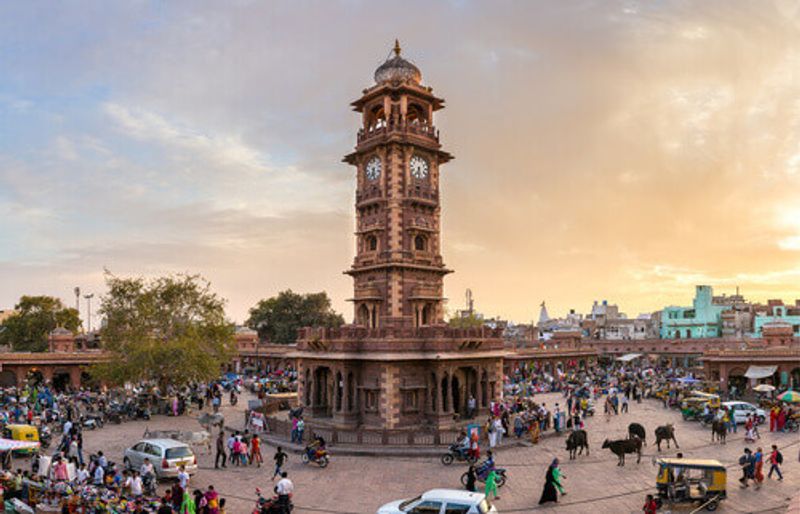 View of a famous Victorian Clock Tower in Jodhpur, Rajasthan.
