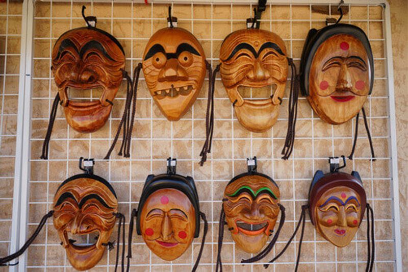 Tal or Hahoe masks, a Korean traditional mask in Insadong, South Korea.