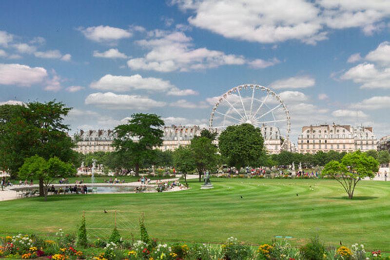 Spring in the Garden of the Tuileries, one of most famous parks in Paris.