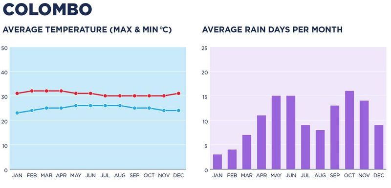 A chart depicting the weather in Colombo.