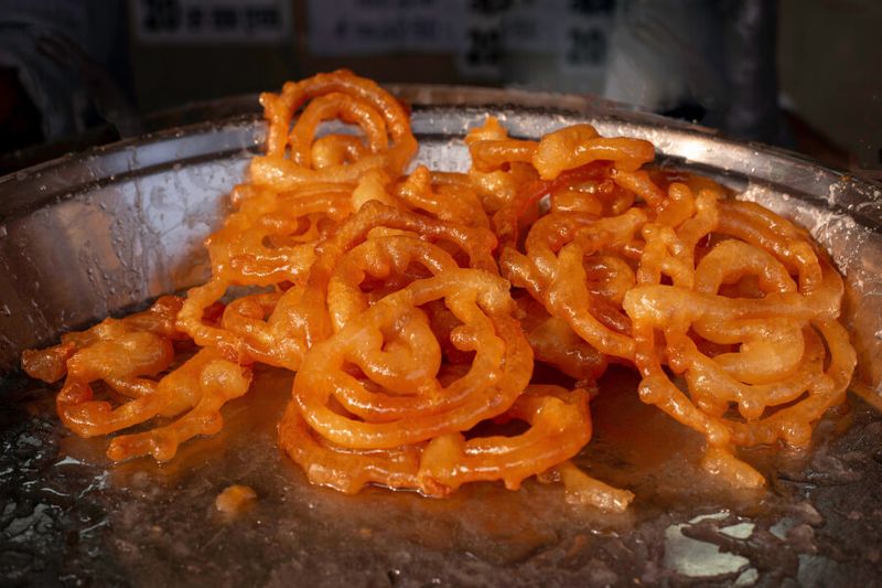 Jalebi sweets in the Famous Jalebi Wala store