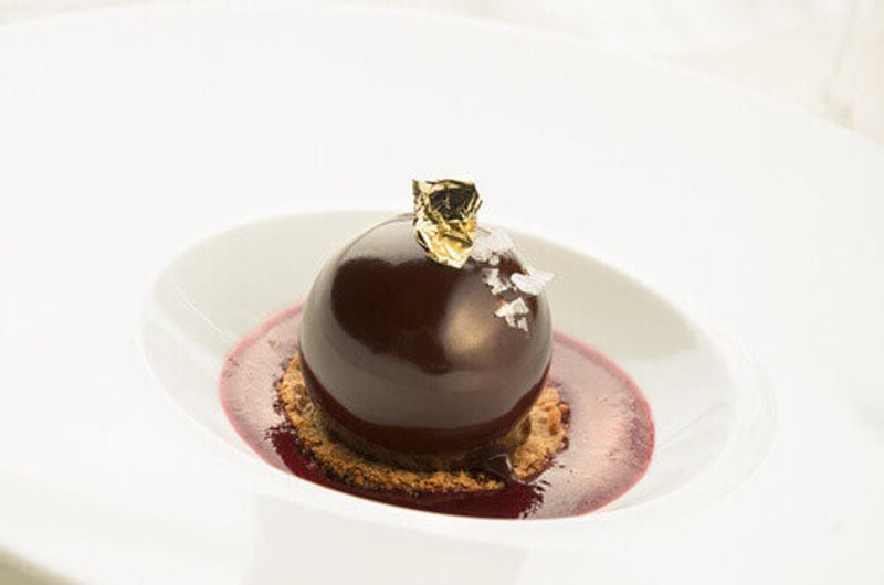 Chocolate dessert served in the Butterfly Restaurant in Argentina.