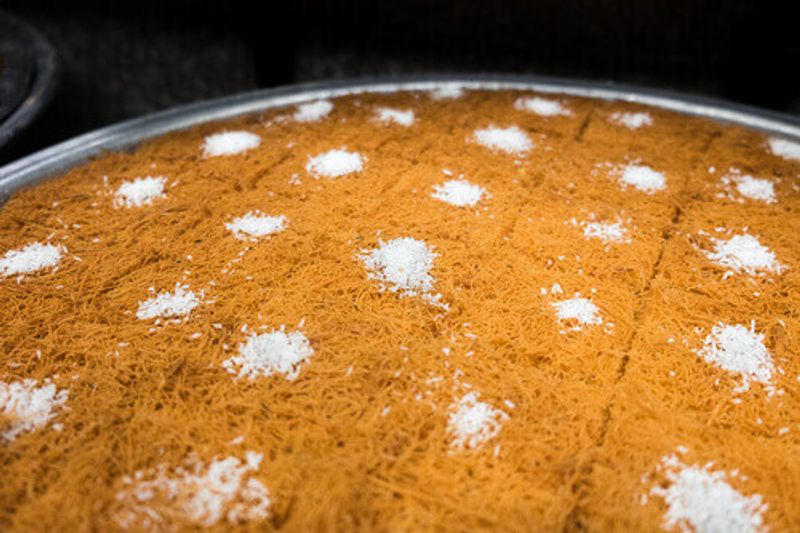 Kanafeh is a Jordanian sweet dish.