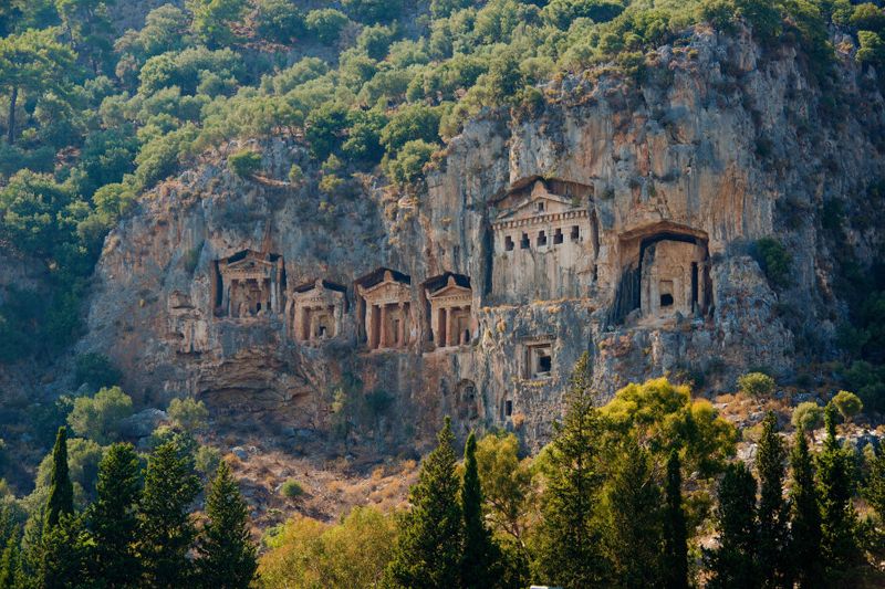 Famous Lycian Tombs of the ancient Caunos City