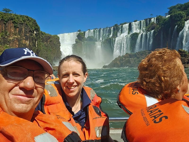 Susan and Vic at Iguazu Falls (photo taken by Vic on tour)