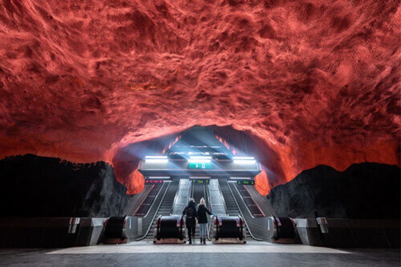 The Tunnelbana Underground Metro Station is home to the worlds longest art gallery in Stockholm.