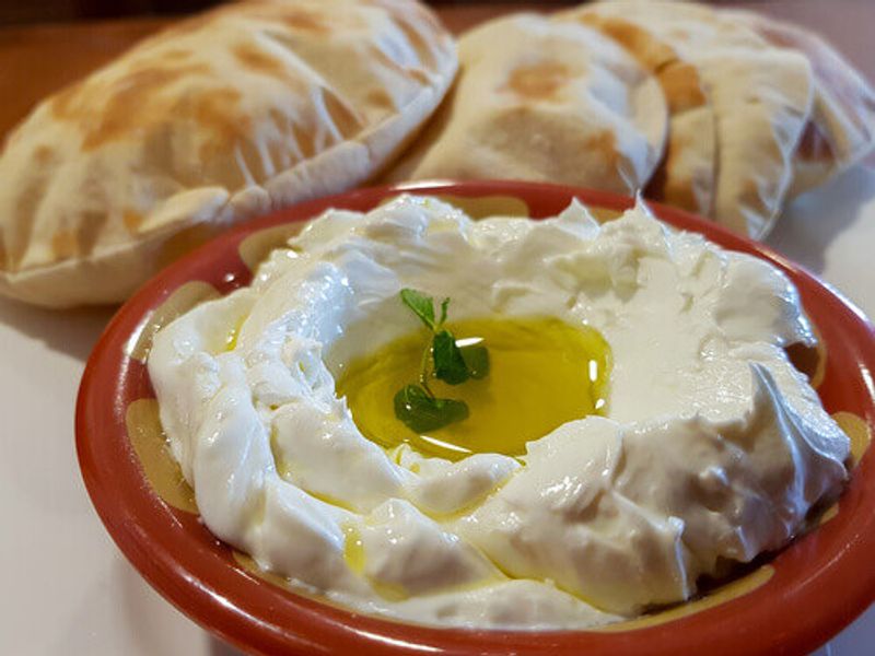 Labneh a Jordanian sauce made of yogurt and olive oil