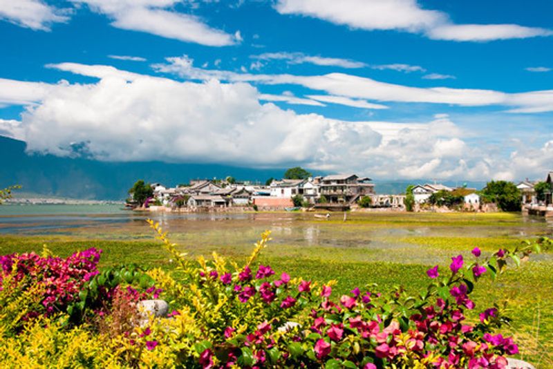 The beautiful waters of Erhai Lake in Dali.