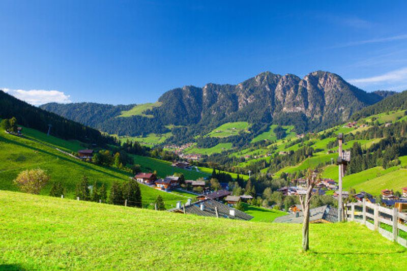 The village of Inneralpbach in Alpbach Valley.