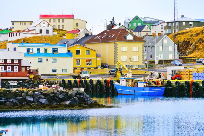 View of the picturesque Stykkisholmskirkja Harbour.