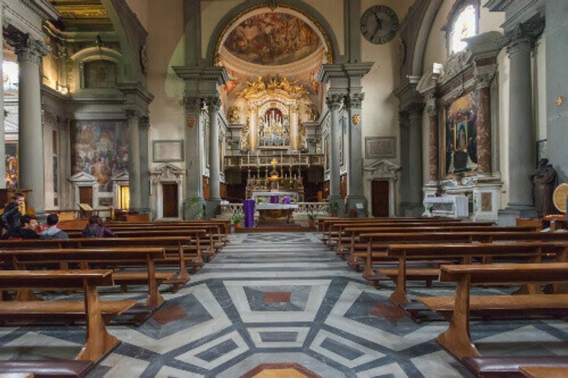 The interior of the Church San Marco where Fra Angelico's paintings can be viewed.
