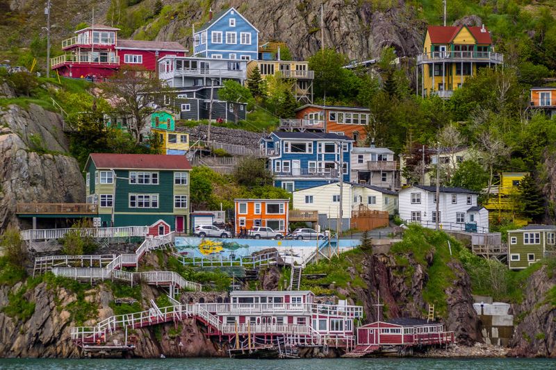 Visitors can enjoy the bright, colourful houses on the slopes of Signal Hill, Newfoundland.