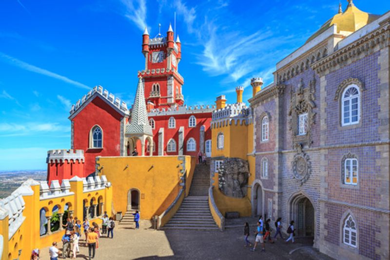 The colourful Sintra Castle of Portugal.