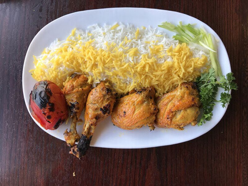 A delicious Joojeh Kebab.