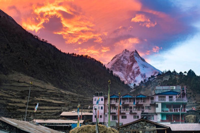 The picturesque Manaslu Circuit, Nepal.