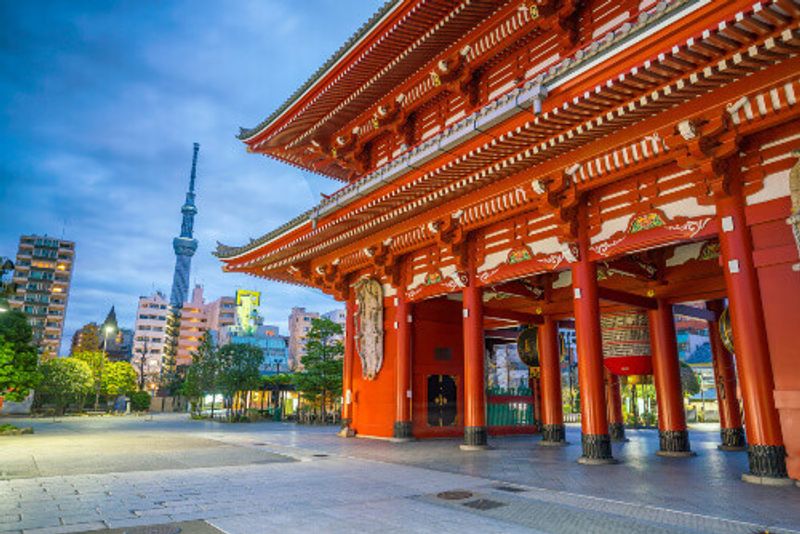 The sparkling night view of Asakusa's Sensoji Temple attracts locals and tourists from Tokyo and beyond.