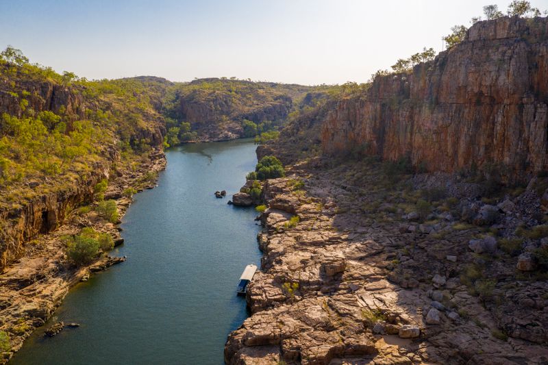 Off-train experiences include cruising Nitmiluk Gorge, in Katherine NT. Photo credit: Journey Beyond