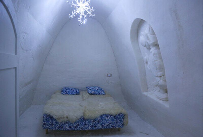 A one of a kind decorated snow room in the Snow Hotel at Snow Castle, Kemi.