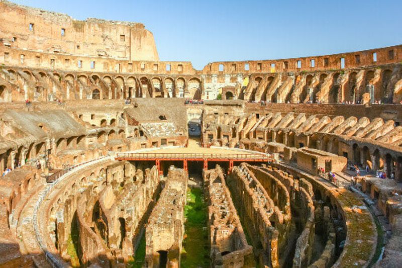 Interior of the famous Colosseum, Rome.