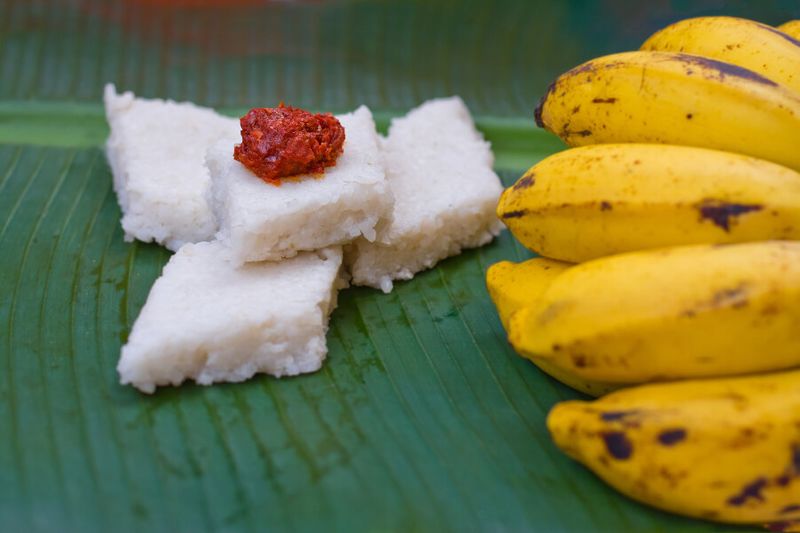 Kiribath or milk rice is a traditional Sri Lankan food made from rice and coconut milk.