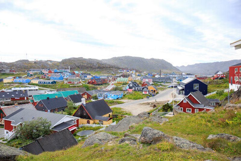 Colourful houses in Qaqortoq.