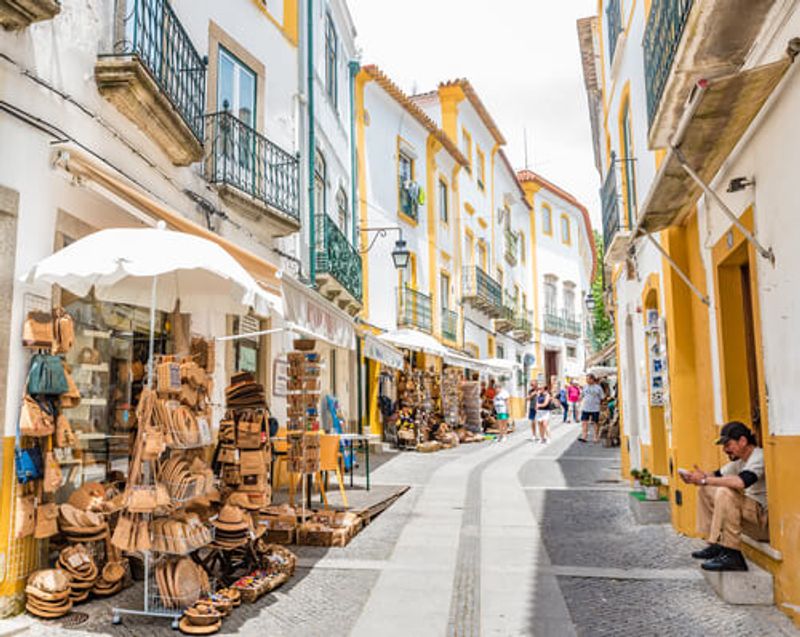 The town of Evora is a hub for tourists and features historical sites.