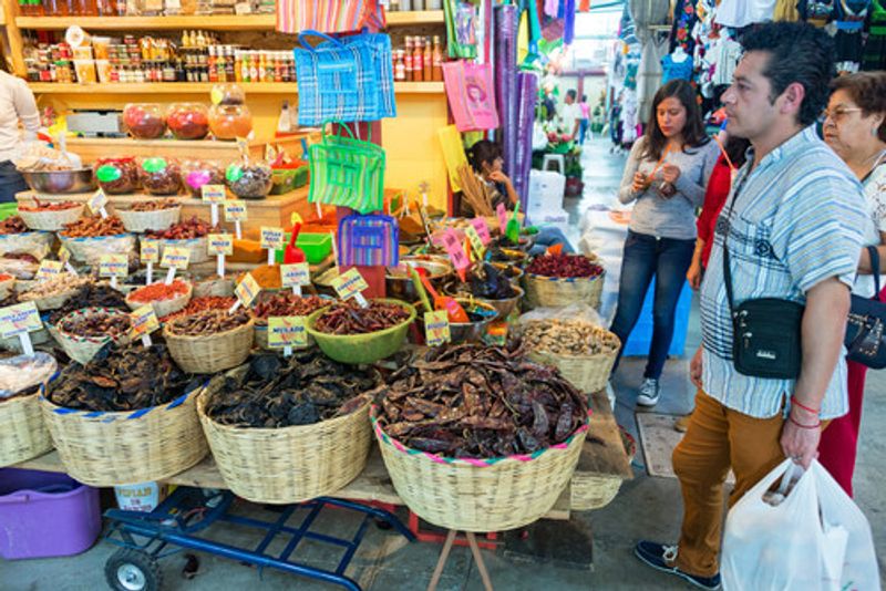 The bustling market in Oaxaca City.