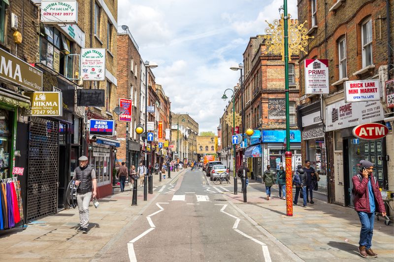 Various establishments ranging from Asian to the Middle Eastern stores on the famed Brick Lane.